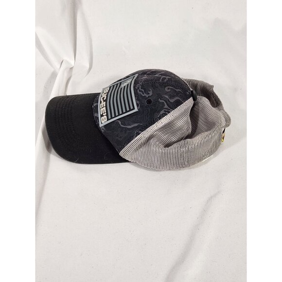 Buc-ee's No Quarter Snapback Trucker Hat Black with Flag - Picture 2 of 7